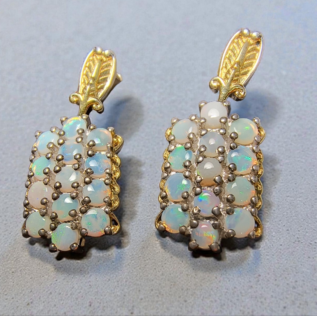 Sts Chuck Clemency Ethiopian Opal Two Tone Earrings